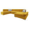 ECKSOFA Bergen Premium, Seite: Rechts - Gelb/Silberfarben, Holz/Textil (345/76/205cm) - MIRJAN24