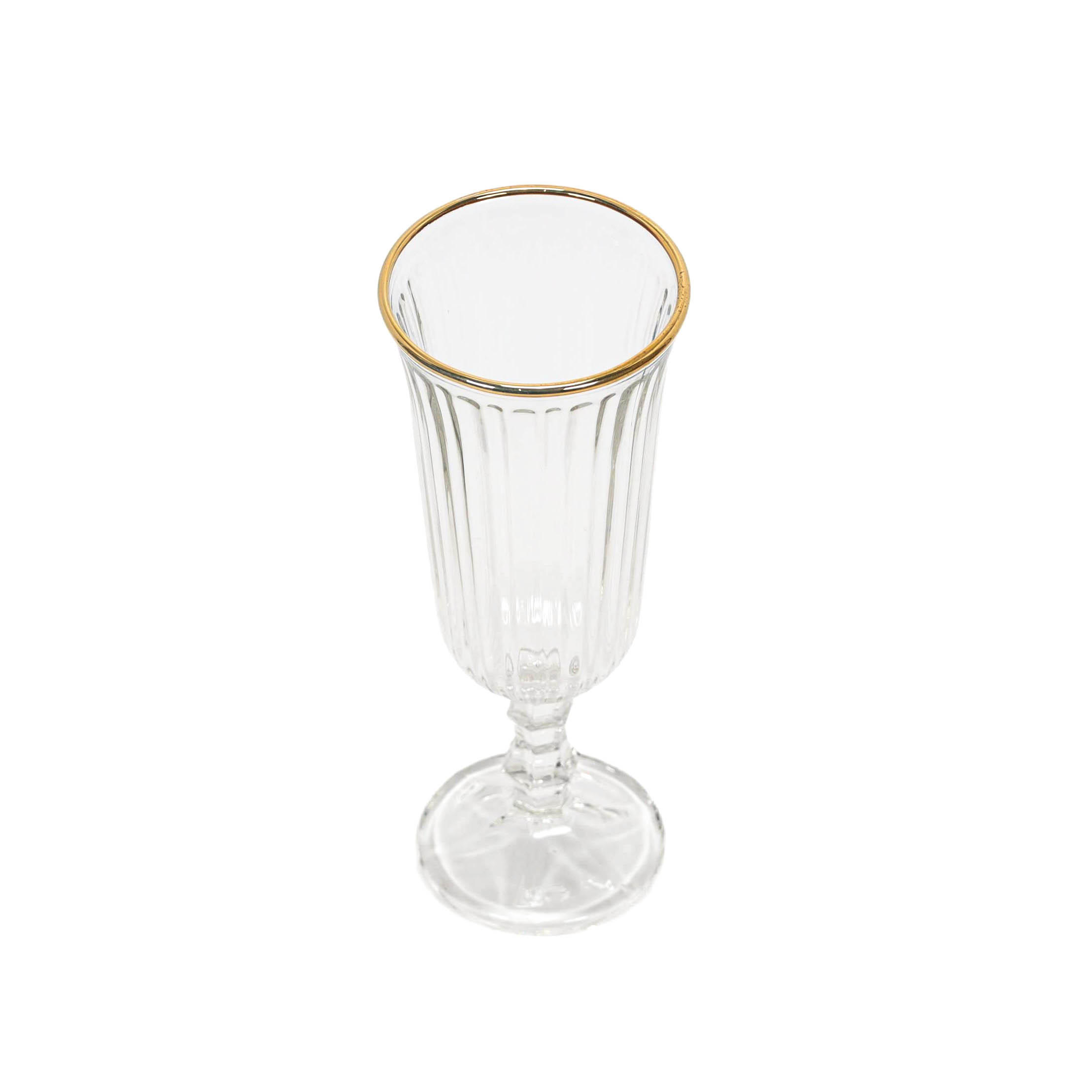 CHAMPAGNERGLAS gestreift 120 ml mit goldenem Rand - Transparent, Glas (0.25L) - Excellent Houseware