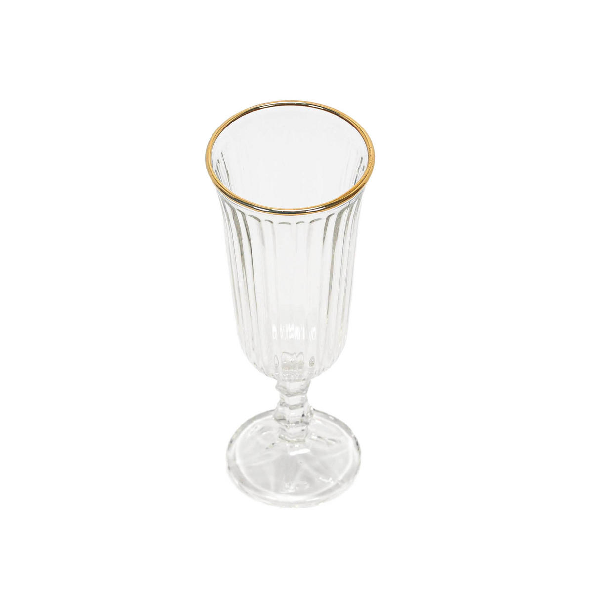 CHAMPAGNERGLAS gestreift 120 ml mit goldenem Rand - Transparent, Glas (0.25L) - Excellent Houseware