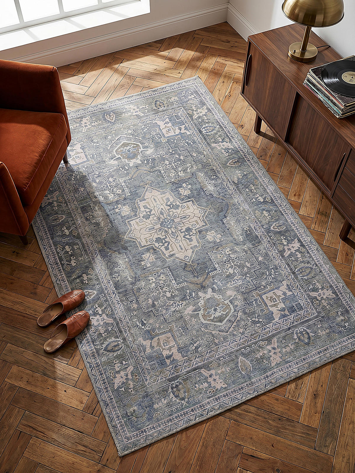 TEPPICH Waschbar HALD, klassisch im Vintage-Stil, Türkis, 200 x 290 cm - Blau, Textil (200/290cm) - KADIMA DESIGN