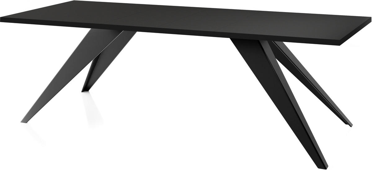 ESSTISCH Vance rechteckig ausziehbar, Schwarz 160-260/90/76 cm - Schwarz, Holzwerkstoff/Metall (160/90/76cm) - WFL GROUP