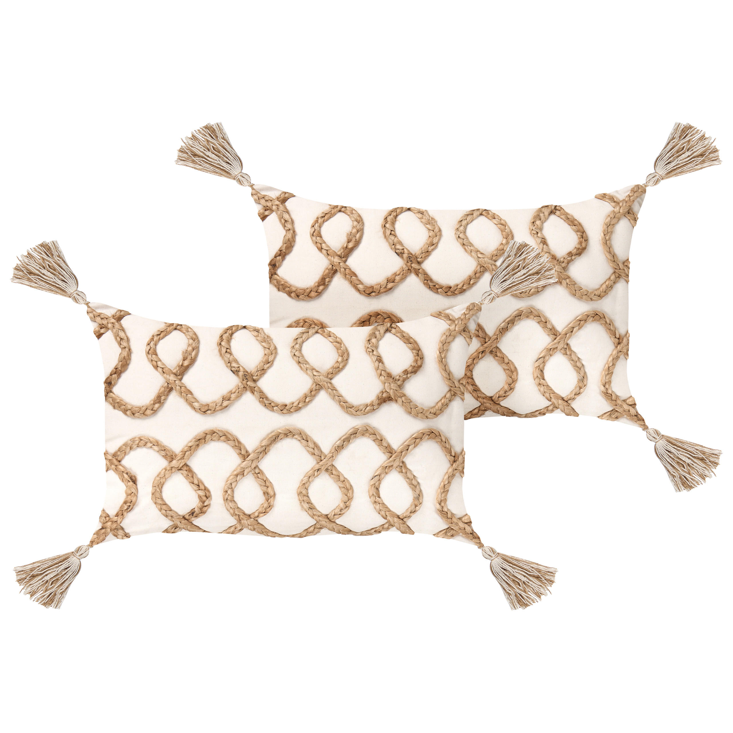 OKRASNA BLAZINA komplet 2 bež 50/30 cm Incana - bež, tekstil/naravni materiali (50/30cm) - Beliani