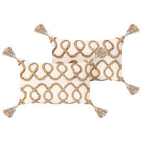 OKRASNA BLAZINA komplet 2 bež 50/30 cm Incana - bež, tekstil/naravni materiali (50/30cm) - Beliani