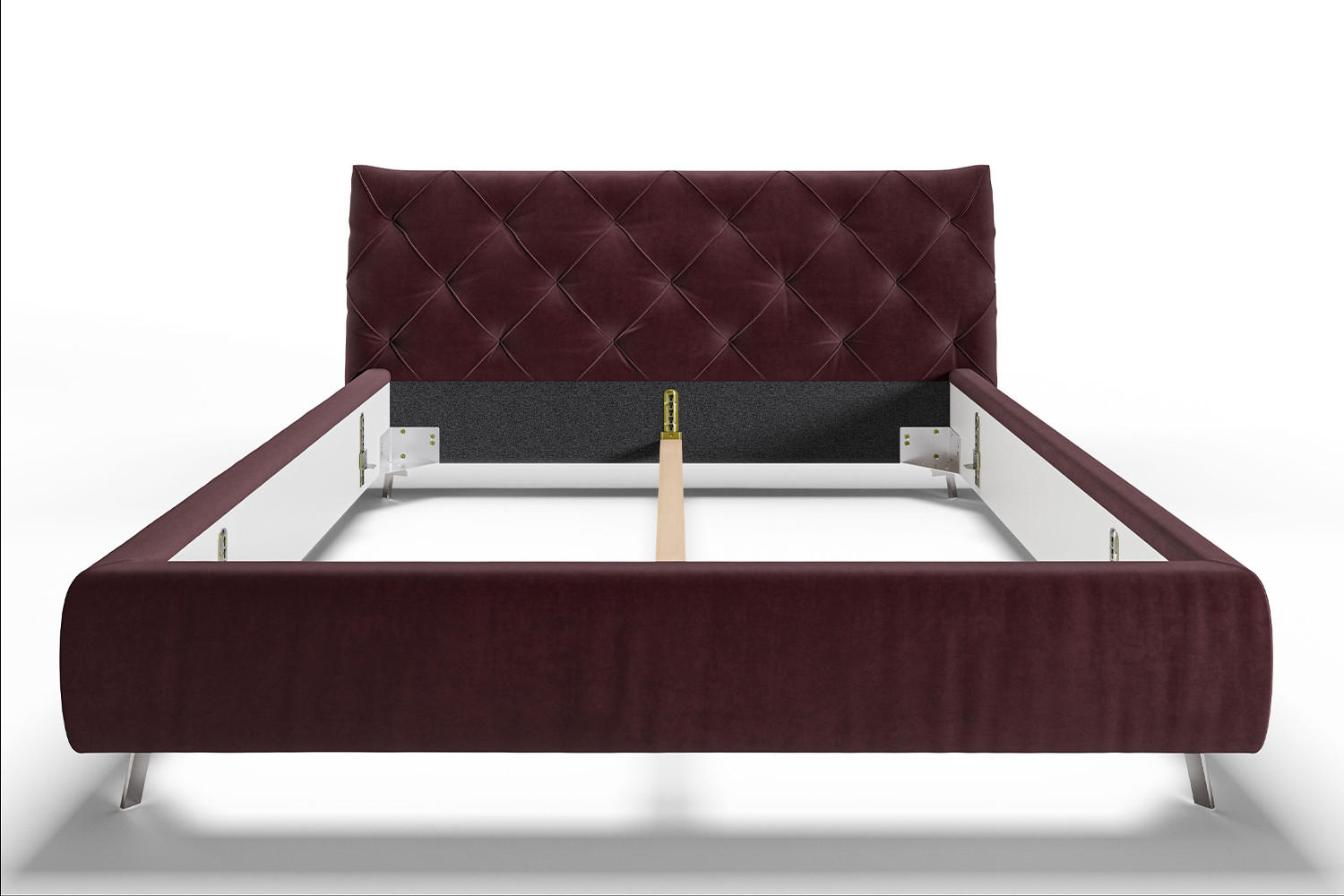 POLSTERBETT ANNY Violett Massivholz - Violett, Textil (200/200cm) - KAWOLA