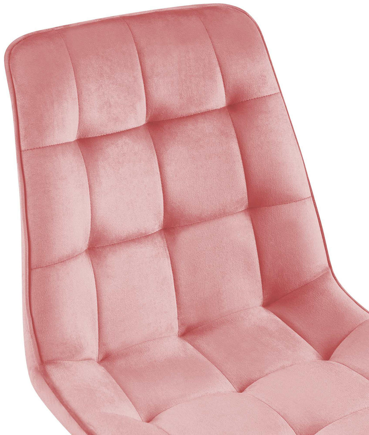 STUHL 2er Set Samt Pink - Pink/Schwarz, Textil/Metall (47/89/61cm) - CLP