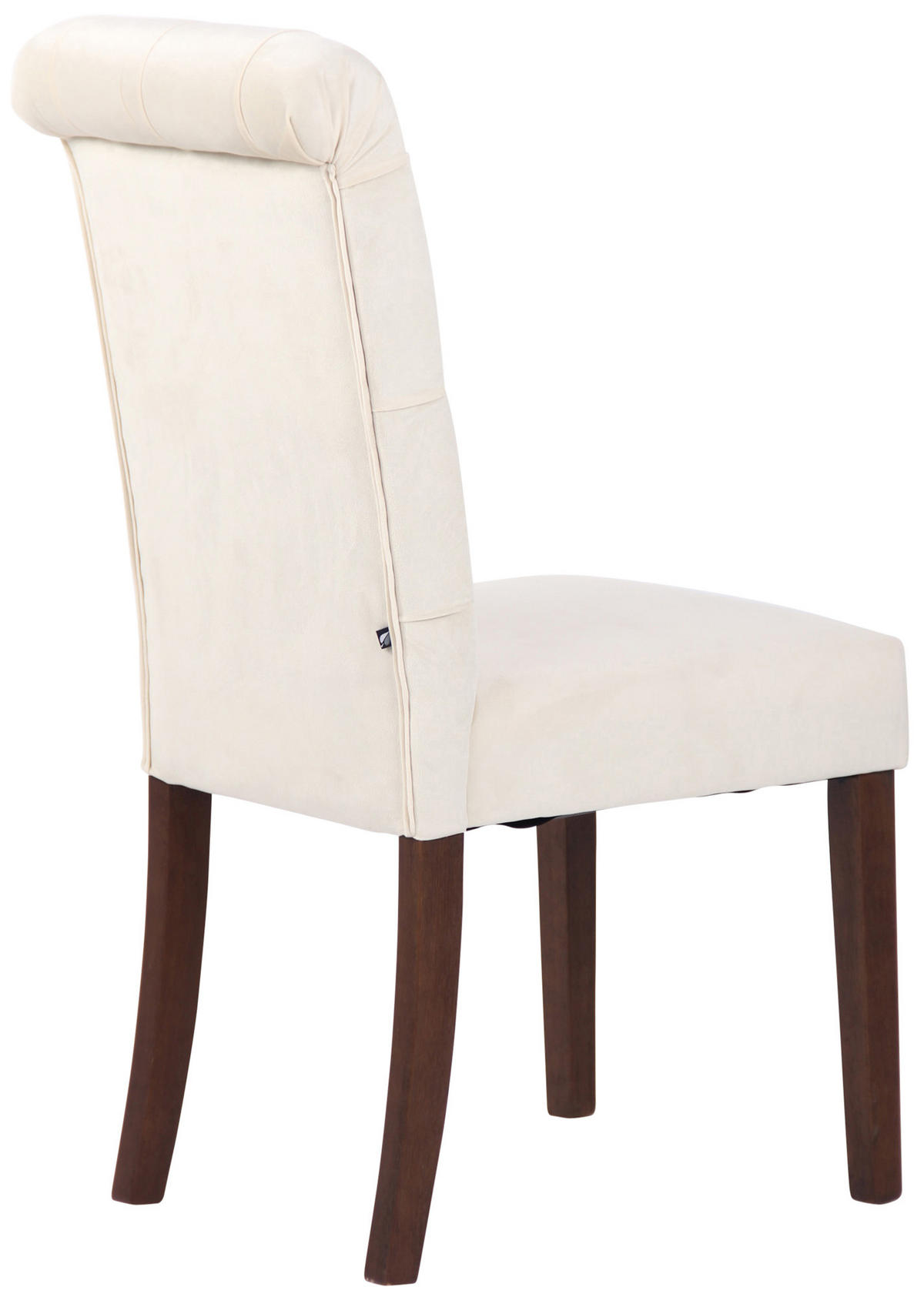 ESSZIMMERSTUHL Lisbon Samt, Gestell Kautschukholz Braun Creme - Naturfarben/Braun, Holz/Textil (45/98/63cm) - TPFLiving