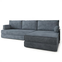 ECKSOFA ANKO modulares Boneless Sofa mit Schlaffunktion Grau Kordstoff - Grau, Textil (270/160cm) - MASSENO