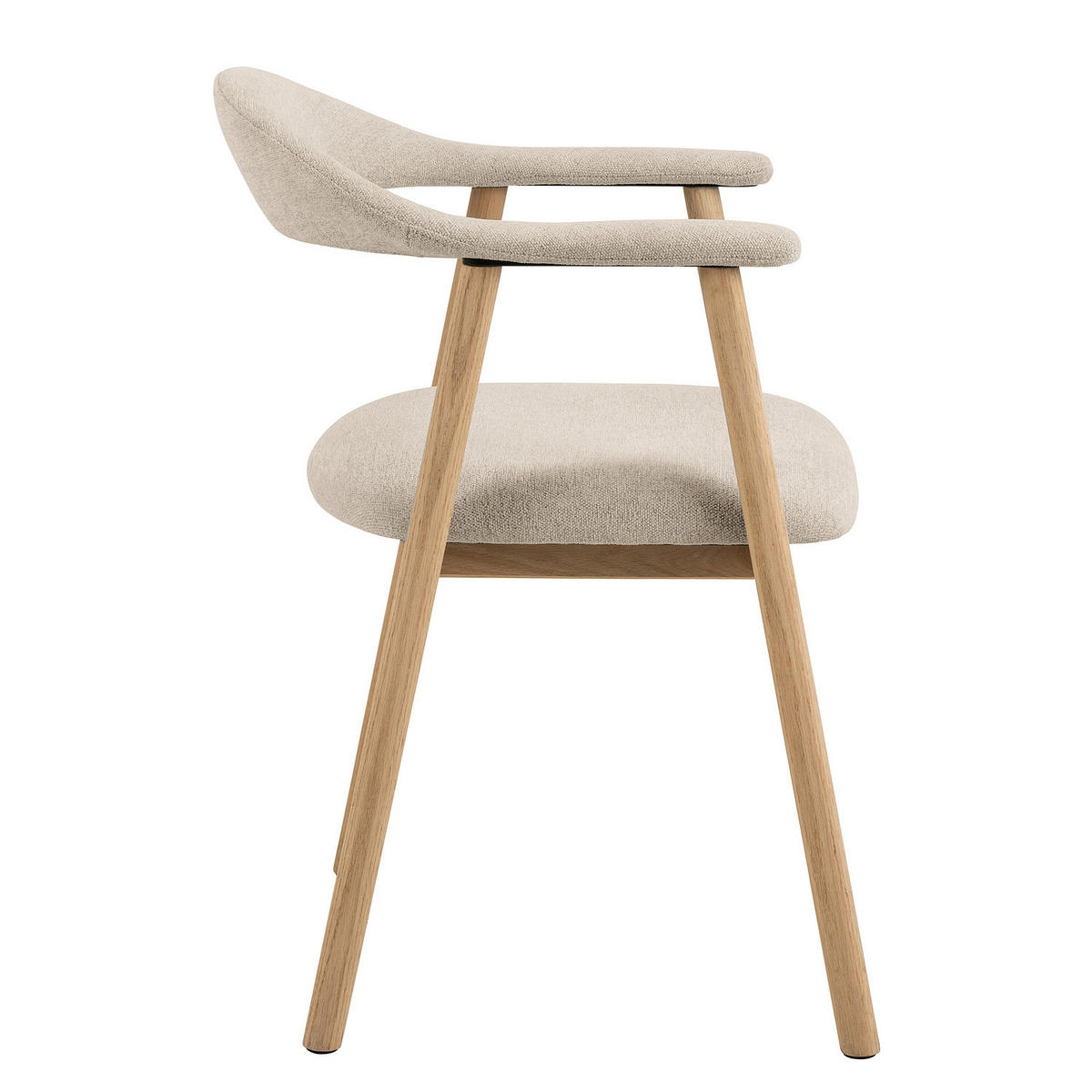 ARMLEHNENSTUHL - 2er-Set - Eiche Bianco/Beige, Eichenholz/Holz (56/76/54cm) - home24