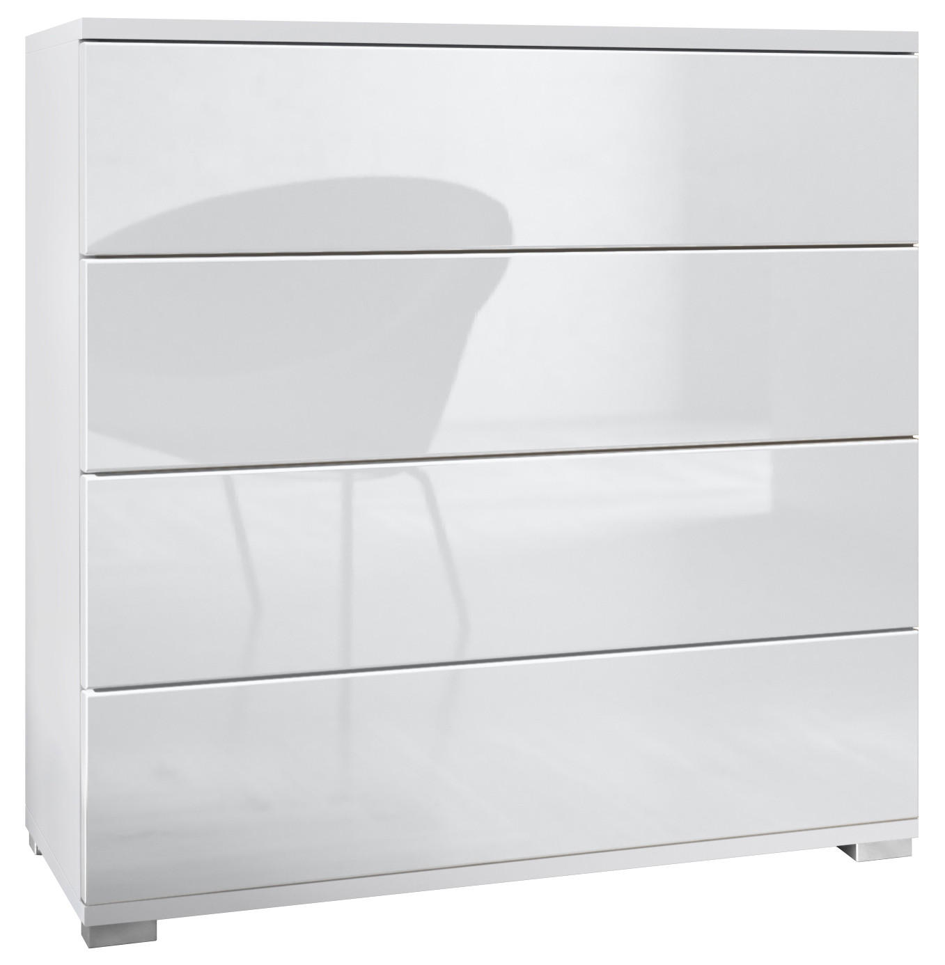 KOMMODE Pavos Weiß Hochglanz - Weiß Hochglanz, Holzwerkstoff (76/76/35cm) - Vladon