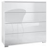 KOMMODE Pavos Weiß Hochglanz - Weiß Hochglanz, Holzwerkstoff (76/76/35cm) - Vladon