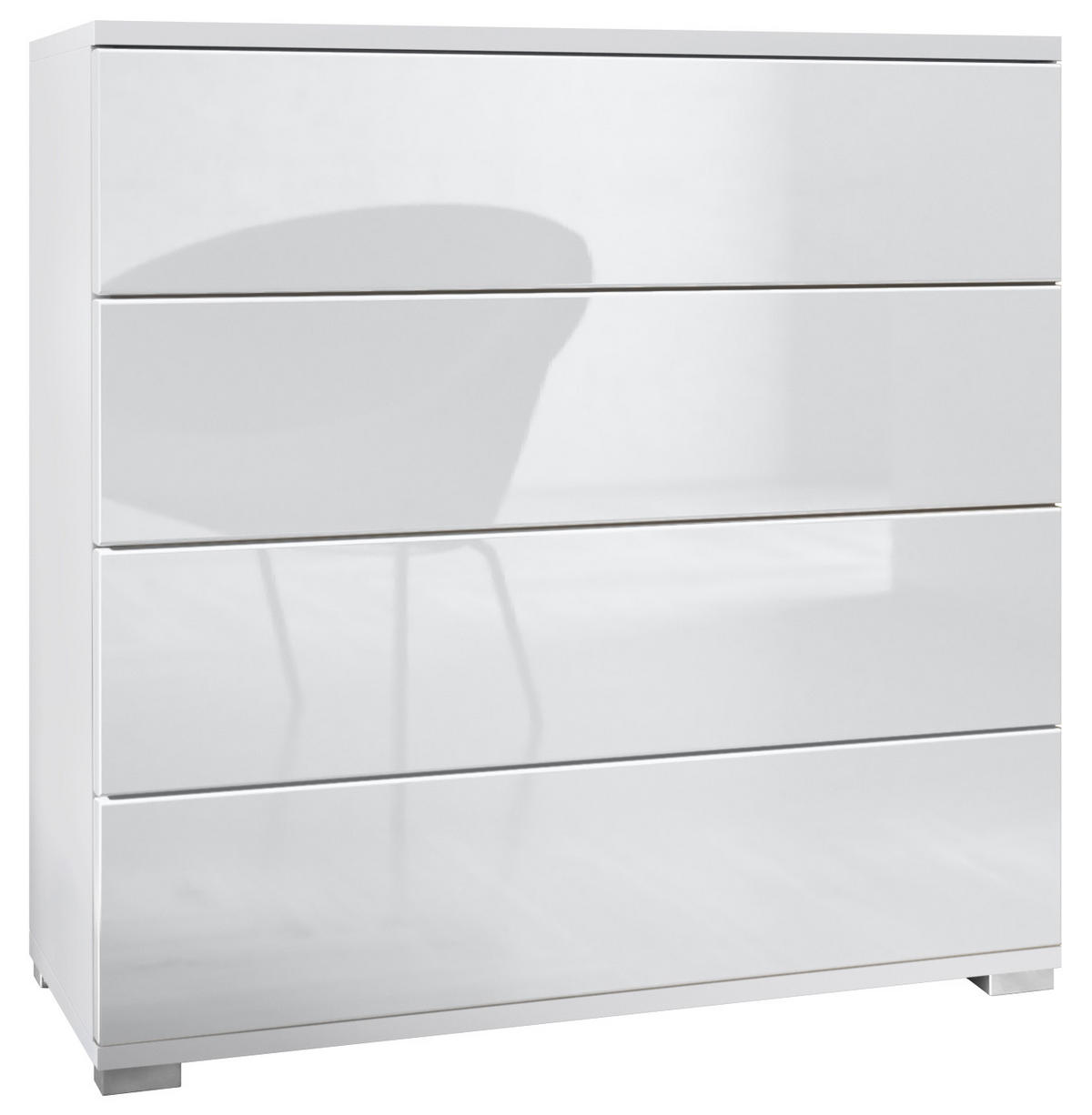 KOMMODE Pavos Weiß Hochglanz - Weiß Hochglanz, Holzwerkstoff (76/76/35cm) - Vladon
