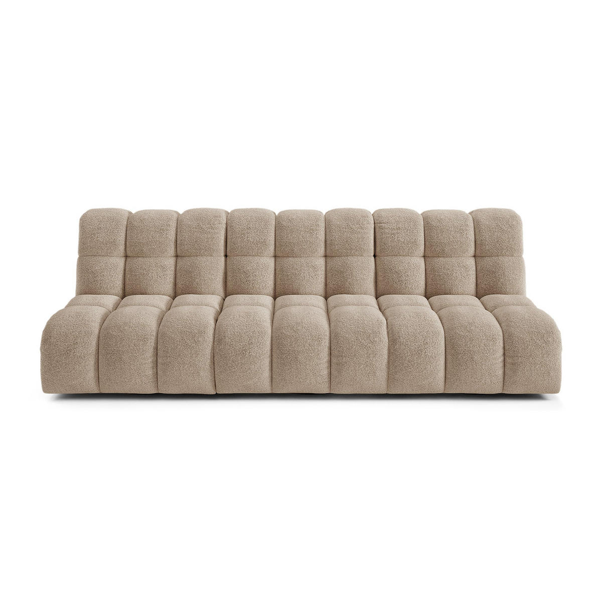 SOFA SEVEN Bouclé-Stoff Taupe 243cm - Taupe, Textil (243/231/294cm) - Premium Interiors