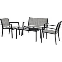 LOUNGEGARNITUR Lino 4-Sitzer Grau - Grau, Metall - Habitat Garten