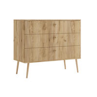 KOMMODE NATURA, 100 cm, Eiche Craft Gold, mit 3 Schubladen - Naturfarben, Holz (100/85/41cm) - Excellent Home