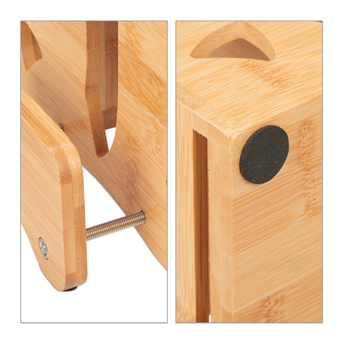 BESTECKHALTER - Hellbraun, Holz (33/20/17cm) - Relaxdays