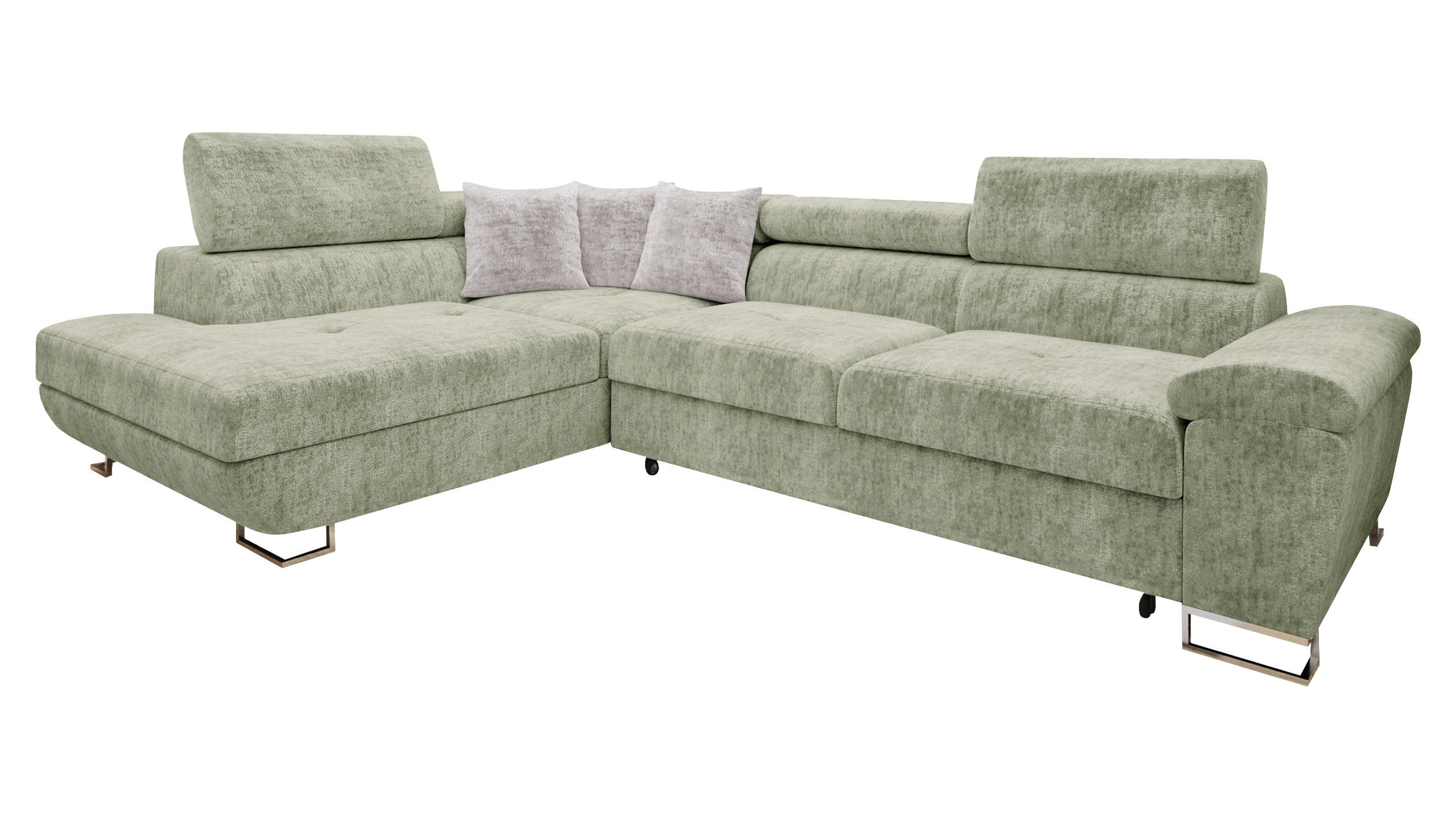ECKSOFA Cotere Premium, Seite: Links - Hellgrün, Holz/Textil (270/202cm) - MIRJAN24