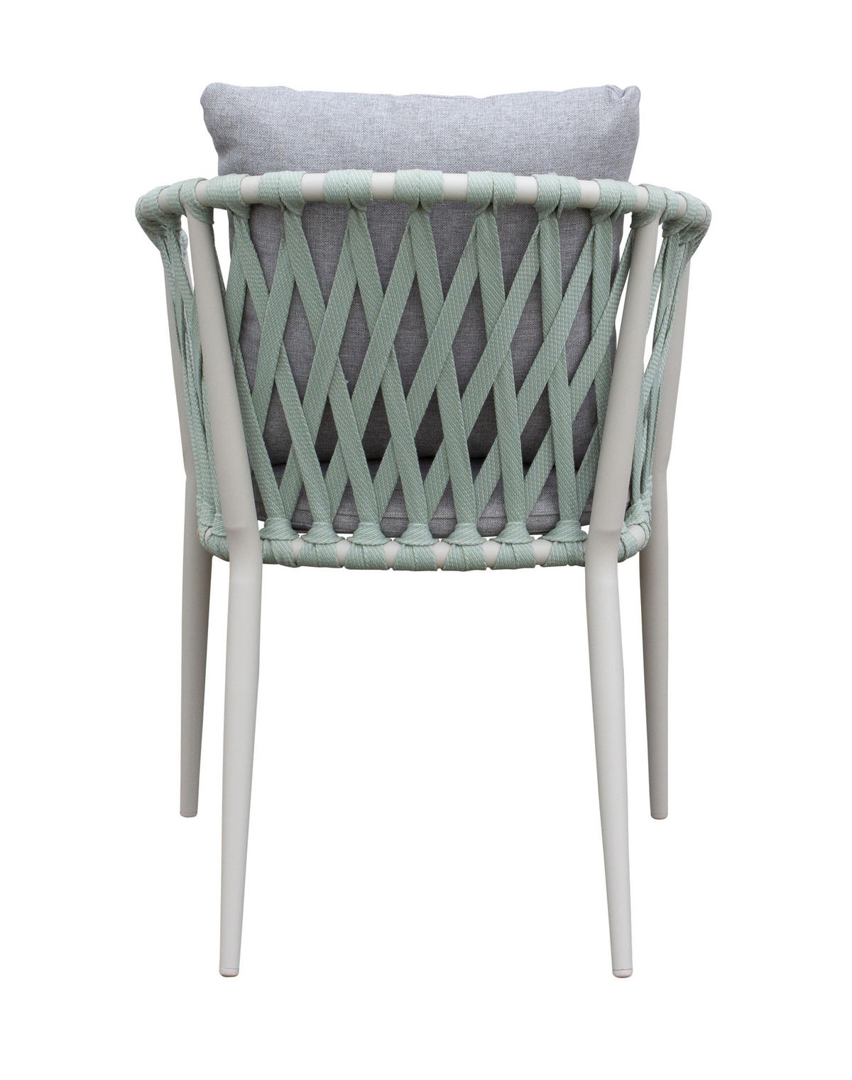 STAPELSTUHL Vienna, Rope, Aluminium, Taupe-Grün - Grau/Grün, Metall (45/80/60cm) - dasmöbelwerk