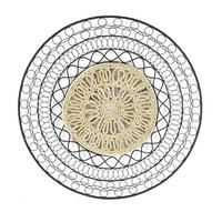 METALLKUNST - Mandala mit Rattan - Schwarz/Braun, Metall (76/76/76cm) - Art for the Home