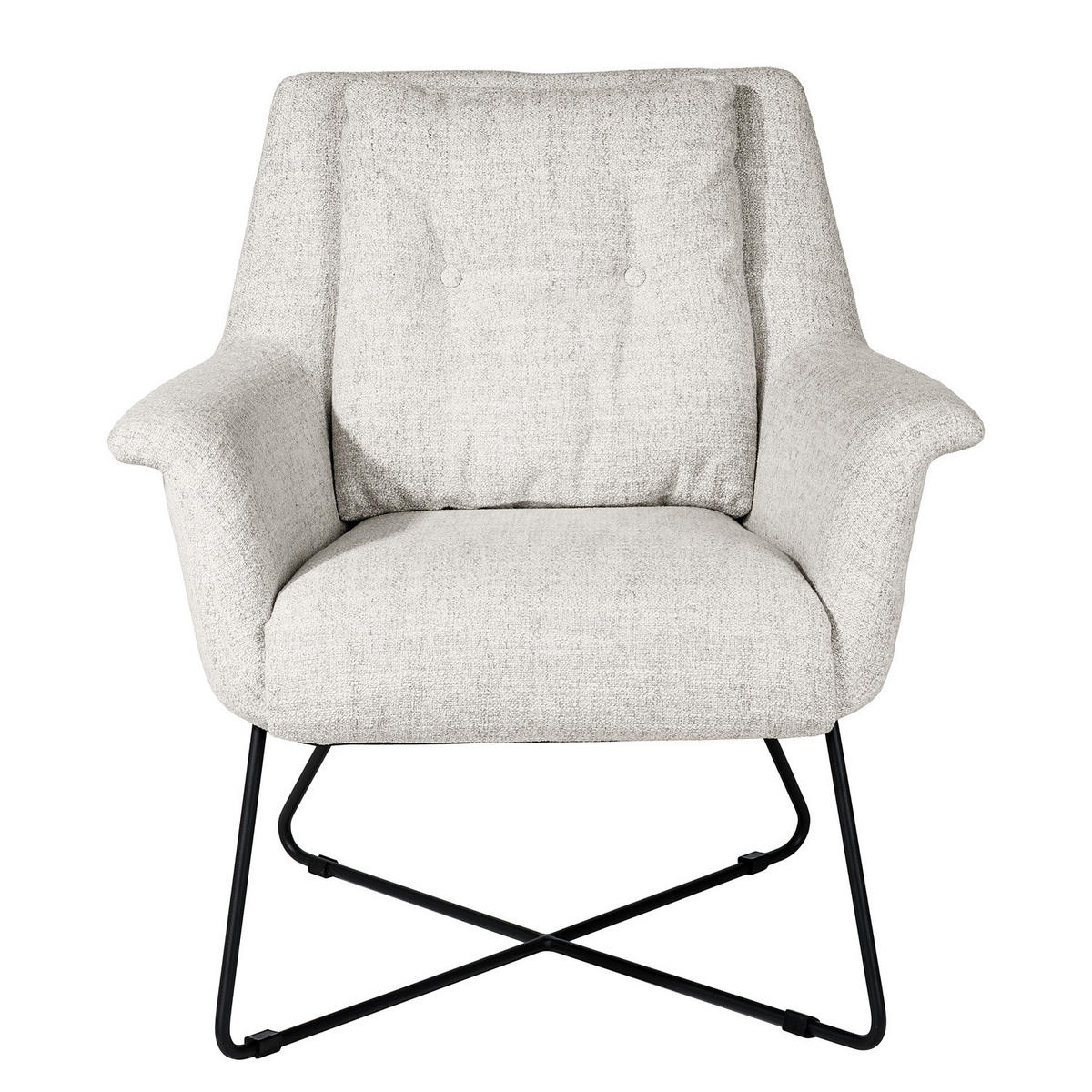 SESSEL - Hellgrau/Schwarz, Textil/Metall (82/88/84cm) - home24