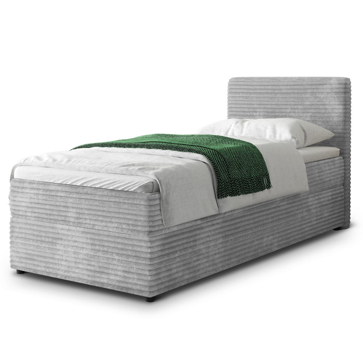 POSTEL BOXSPRING PISA 100x200 cm, s matrací a úložným prostorem, světle šedá - světle šedá, kompozitní dřevo/textil (100/200cm) - MASSENO