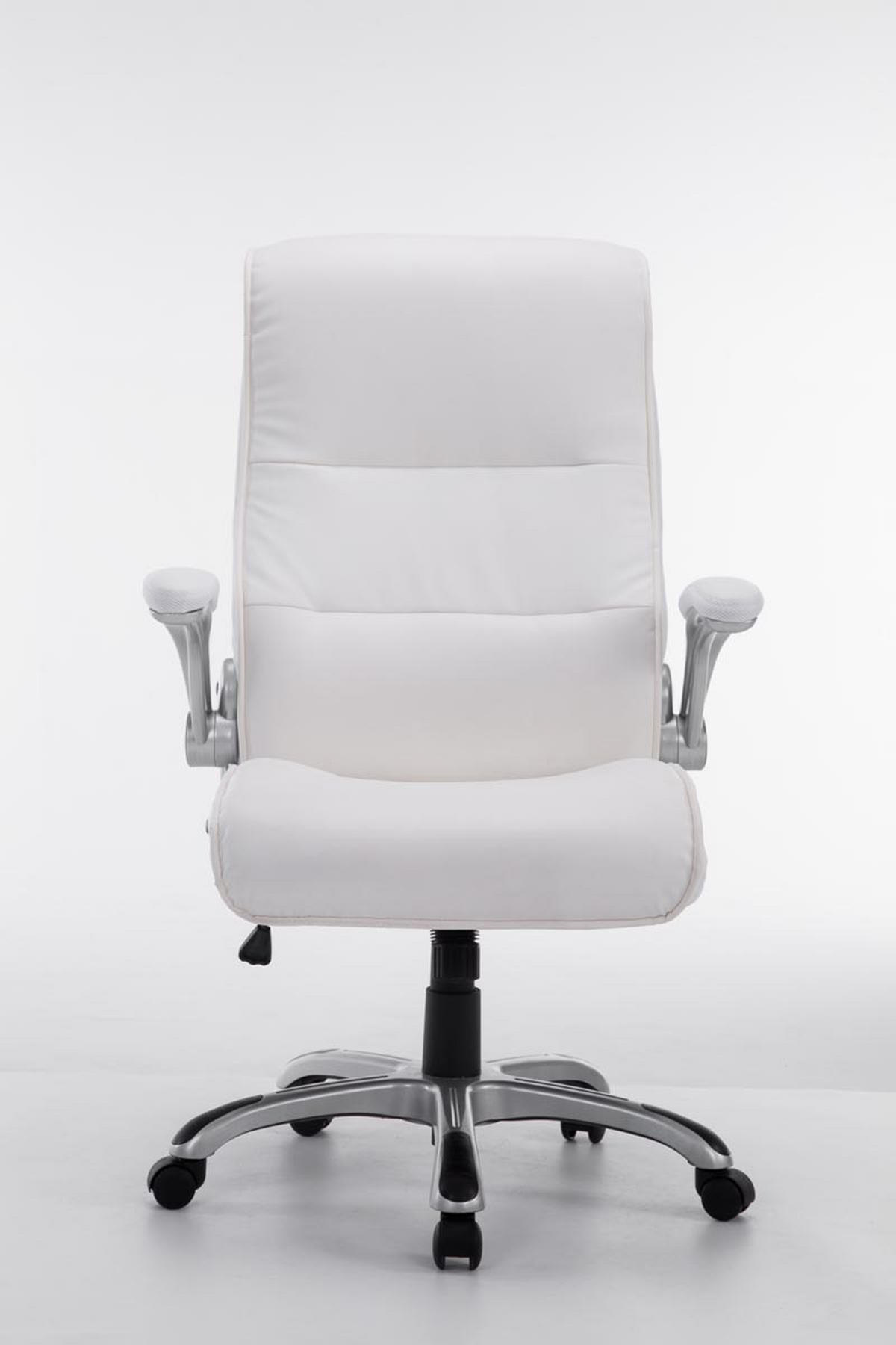 CHEFSESSEL Lederlook weiß - Weiß/Grau, Kunststoff/Textil (74/108/76cm) - CLP