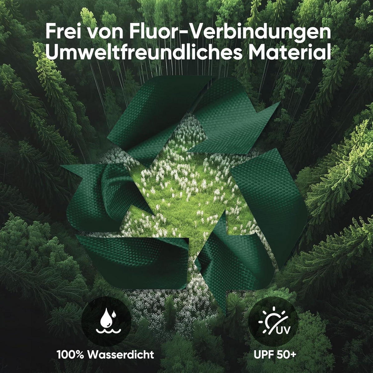 FALTPAVILLON 3 x 3 m Grün Wasserdicht UV-Schutz 50+ - Grün, Textil (300/265/300cm)
