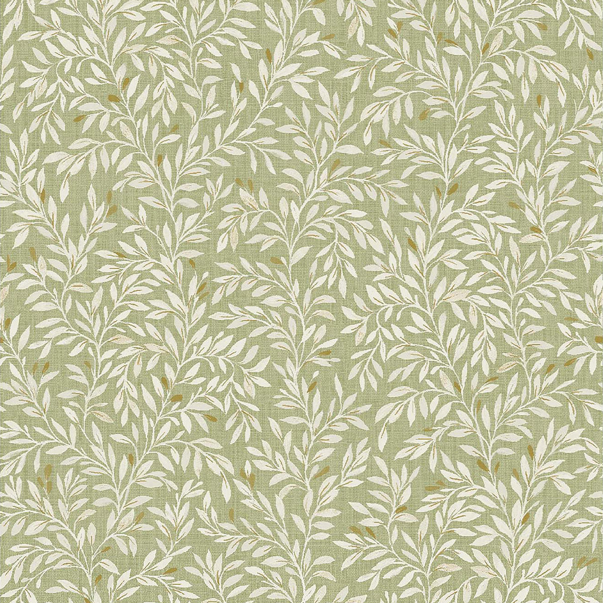 VLIESTAPETE Filigranes Blättermuster Salbeigrün - Grün, Papier/Kunststoff (52/1000cm) - next