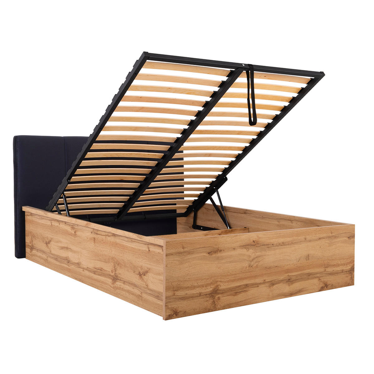 BOXSPRING POSTEL 140/200 Edwin Dřevo a černá - černá, kompozitní dřevo (140/200cm) - Petits-meubles