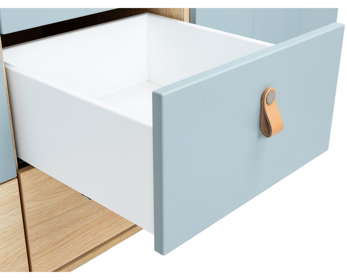KLEIDERSCHRANK Roofy - Salbeigrün/Eichefarben, Leder/Holz (150/200/51cm) - arthur berndt