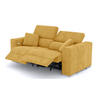 SOFA QUARTZ 3-Sitzer mit 2 Relaxfunktionen, honig - Silberfarben/Honig, Holzwerkstoff/Textil (204/80/102cm) - Courtois Laville