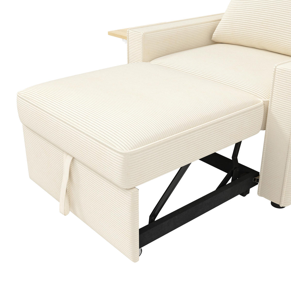SOFABETT 93/150/85 cm Beige - Beige, Textil (150/85/93cm)