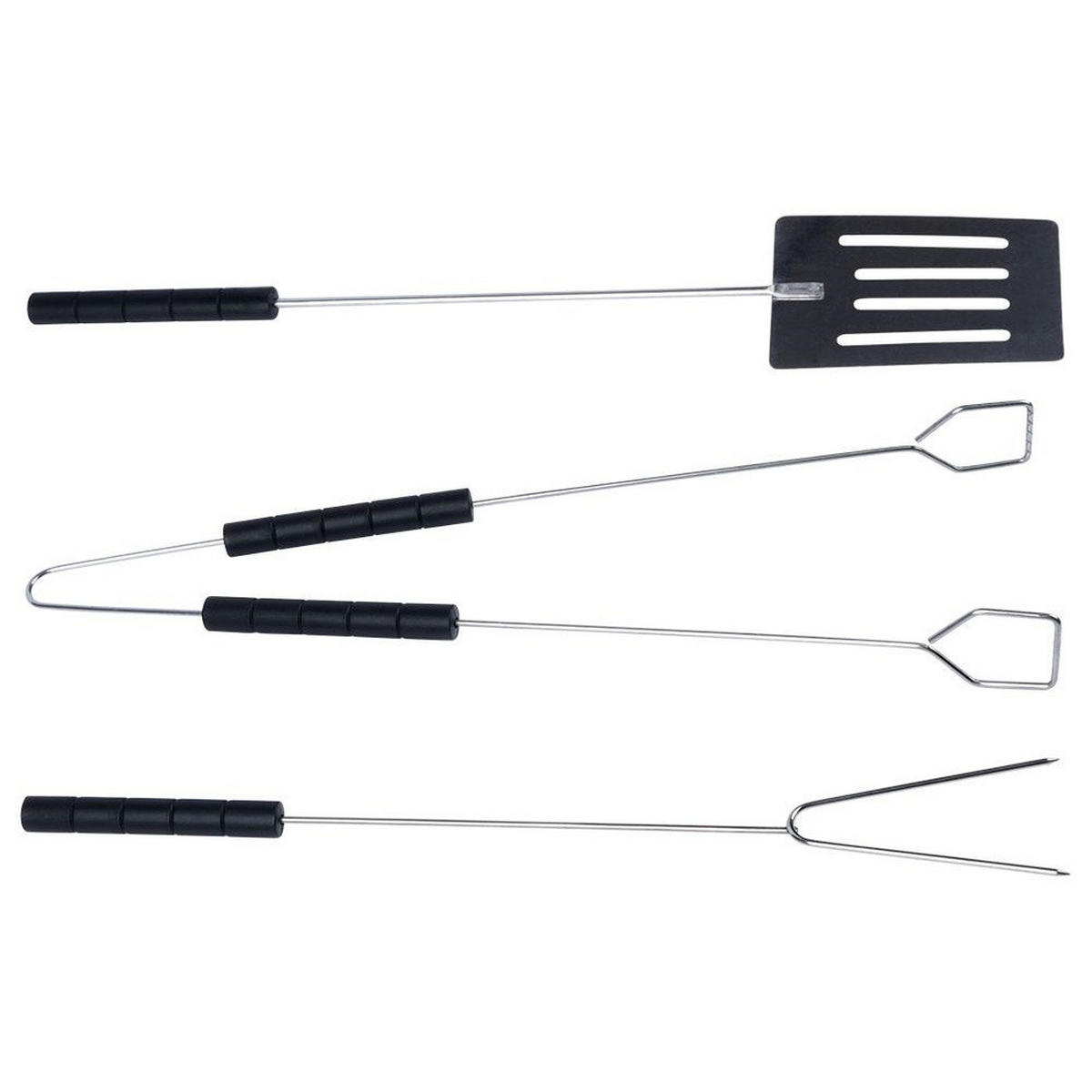 GRILLBESTECK-SET verchromt 3-teilig Silberfarben - Silberfarben, Metall (38cm) - BBQ Collection