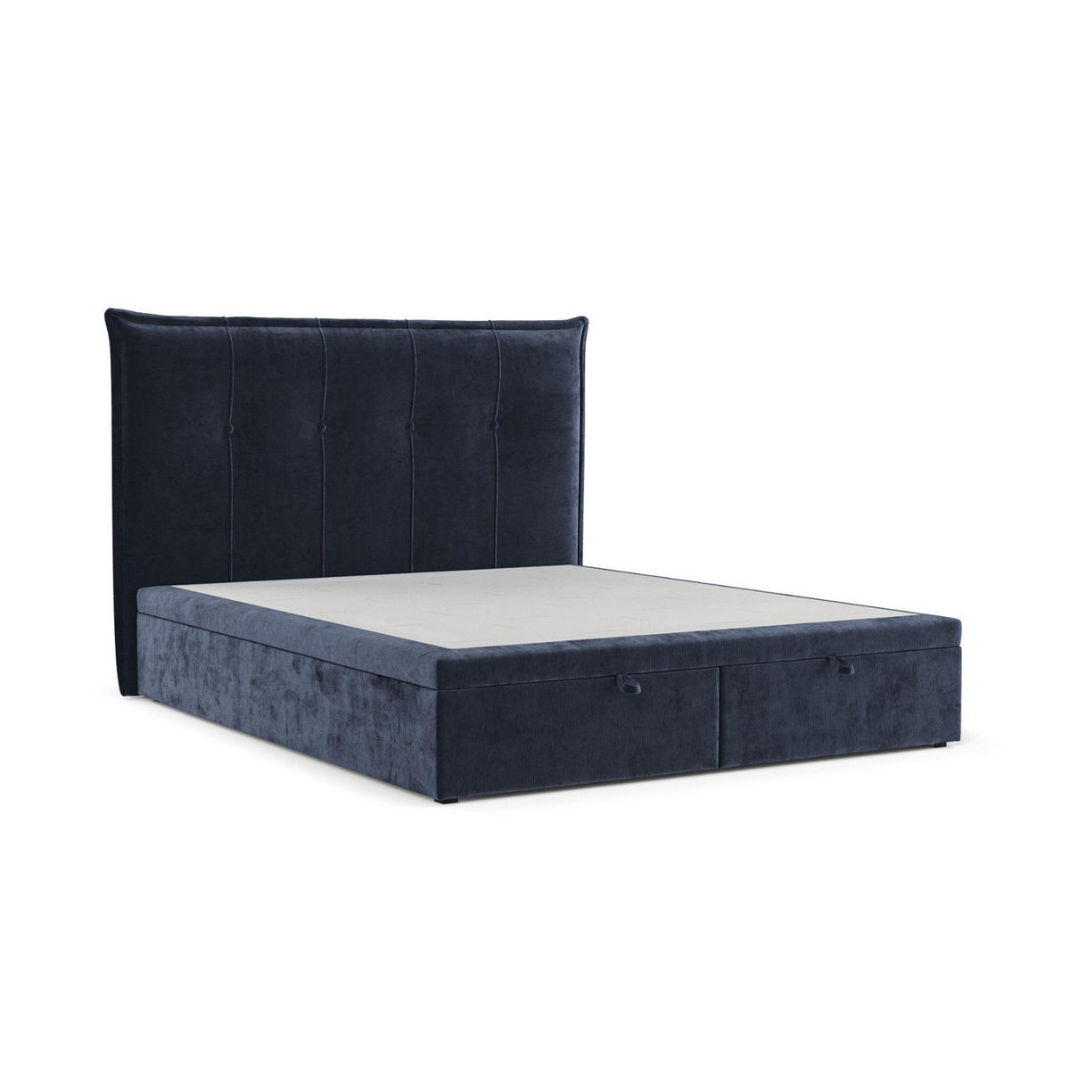 POLSTERBETT Liano mit Stauraum 200/200 cm Marineblau im Lotta Stoff - Schwarz/Dunkelblau, Holz/Holzwerkstoff (200/200cm) - AltaBeds