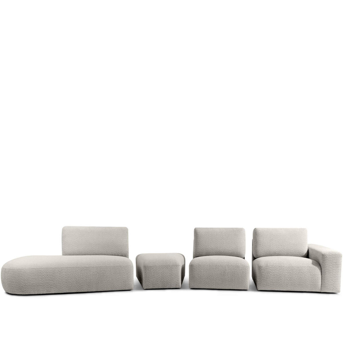 5-SITZER ECKSOFA ZUCCO Boucle links, Hellbraun - Hellbraun, Textil (430/84/105cm) - KONSIMO®