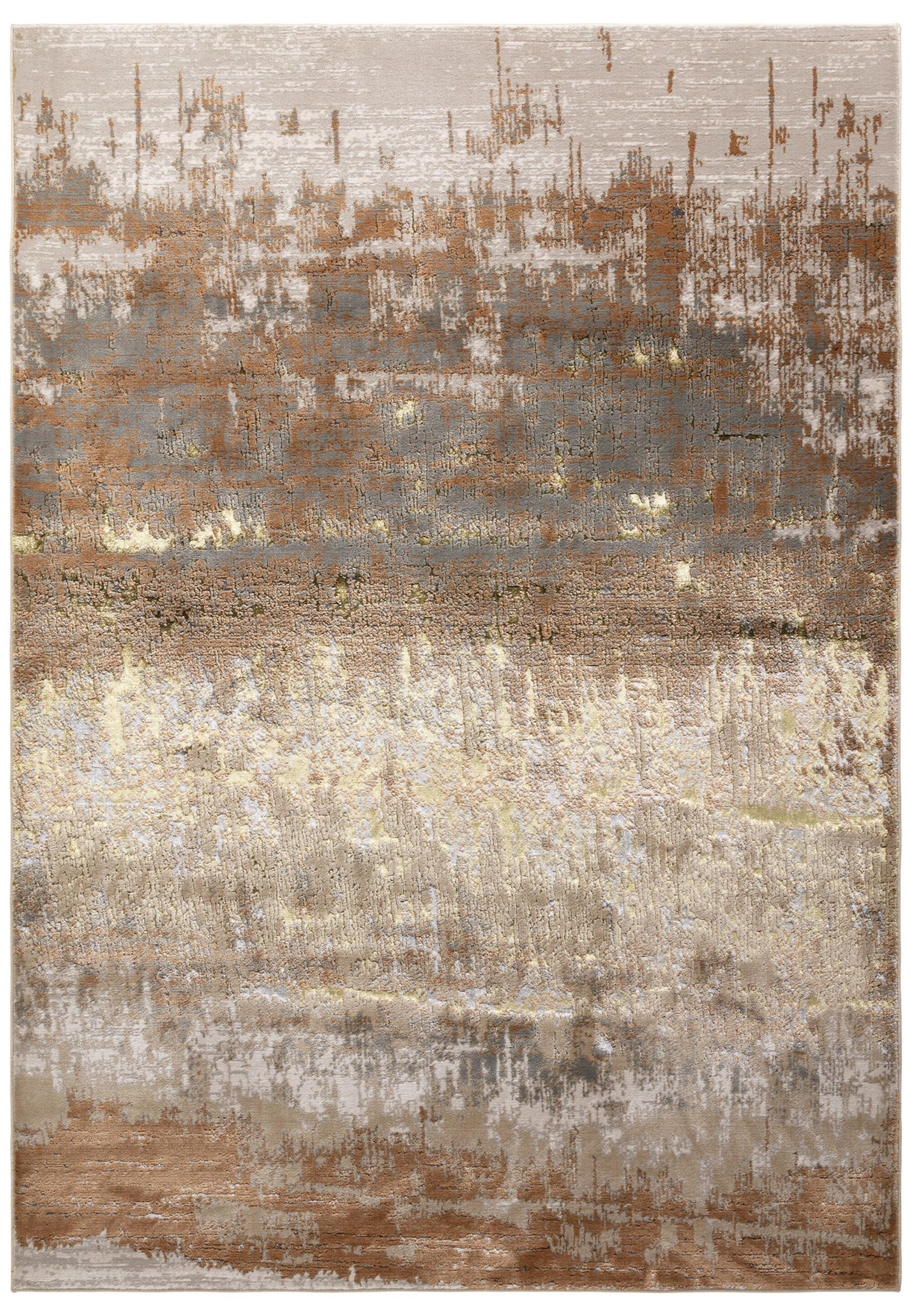 TEPPICH Hochglanz Metallic abstrakt pflegeleicht strapazierfähig COMO-Bellagio, Gold 120x170 cm - Goldfarben, Textil (120/170cm) - KADIMA DESIGN