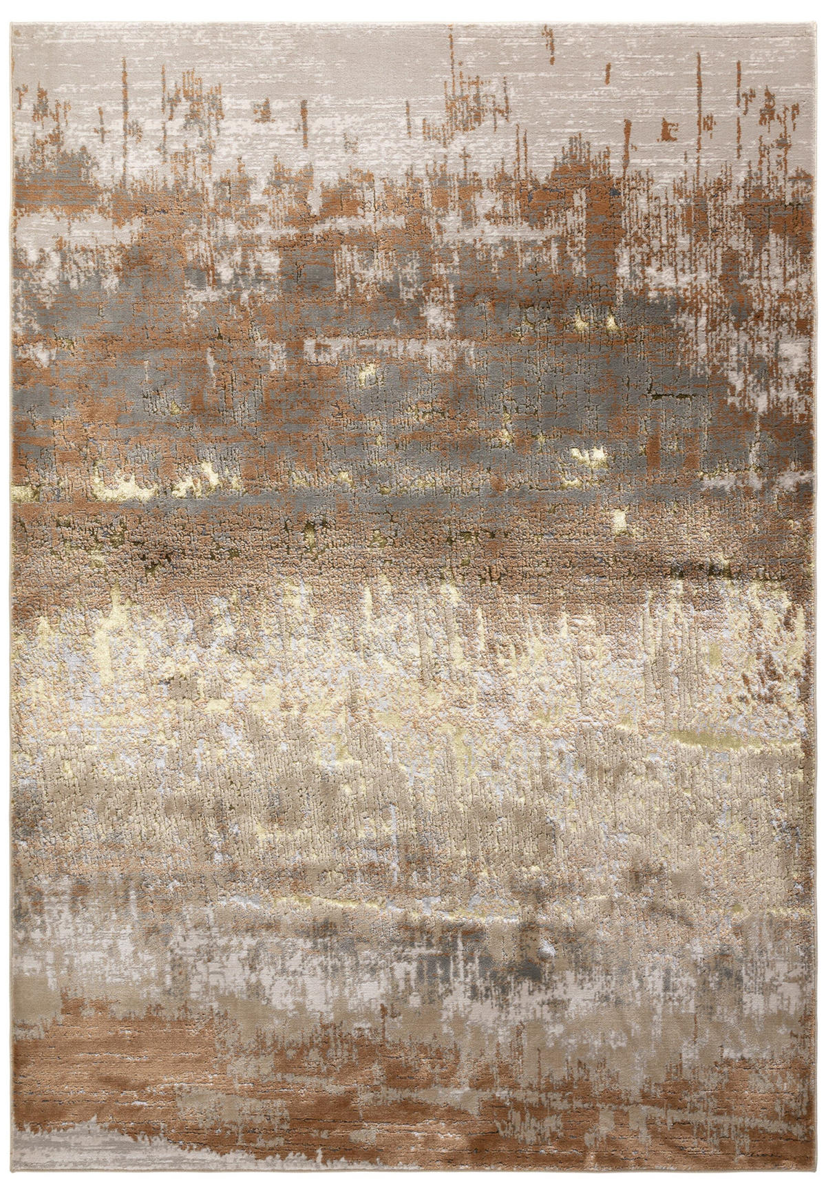 TEPPICH Hochglanz Metallic abstrakt pflegeleicht strapazierfähig COMO-Bellagio, Gold 200x290 cm - Goldfarben, Textil (200/290cm) - KADIMA DESIGN