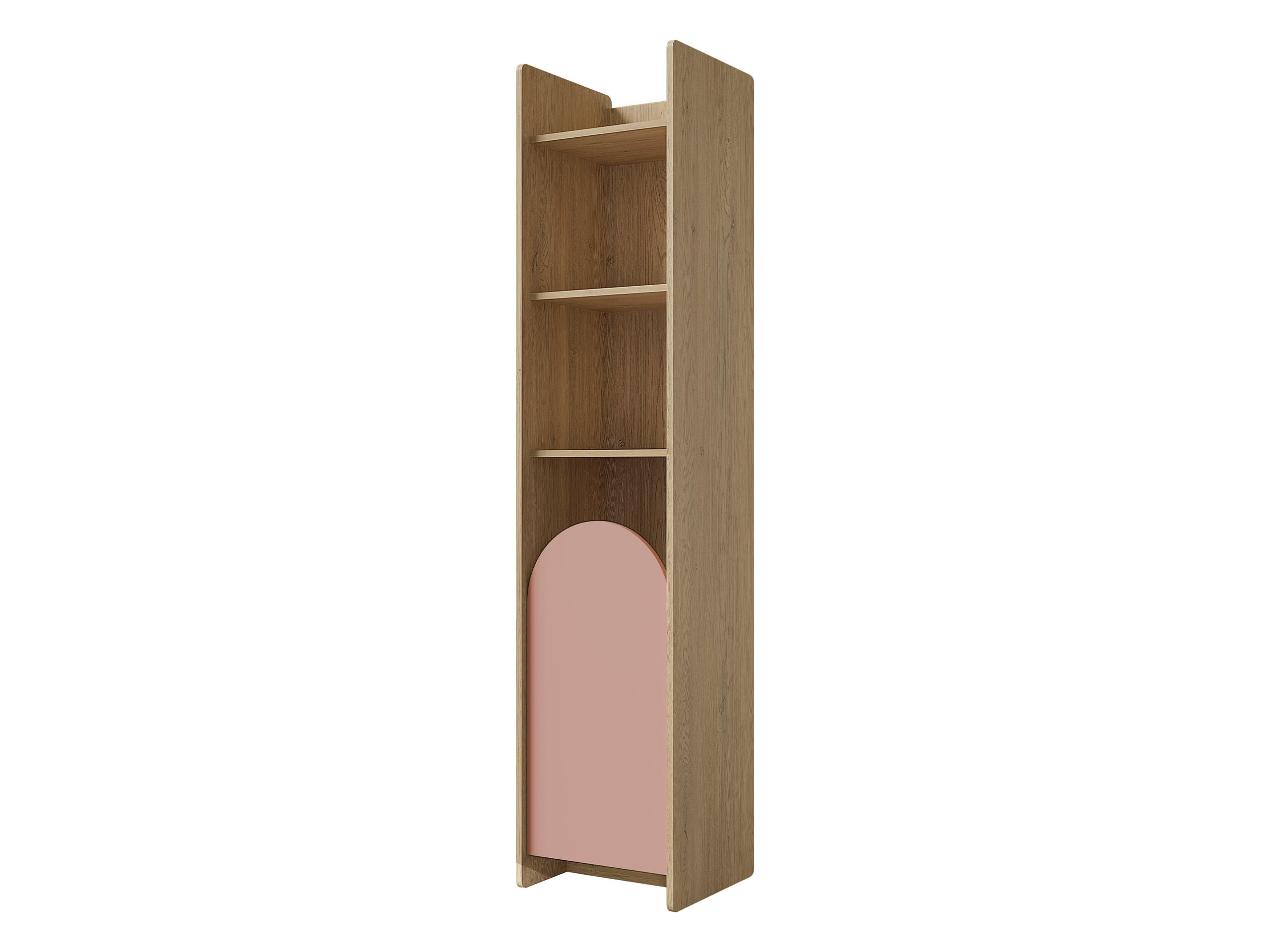 KINDERREGAL Lexi 1D 03 L / P, Seite: Links - Eichefarben/Rosa, Holzwerkstoff (44/198/40cm) - MIRJAN24