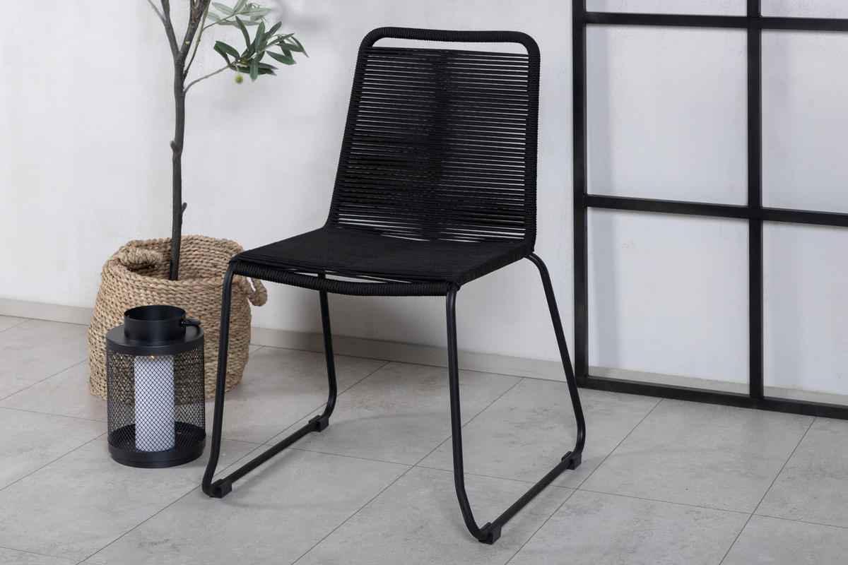 GARTENSTUHL 2er Set Schwarz - Schwarz, Holzwerkstoff (57/86/59cm) - ebuy24