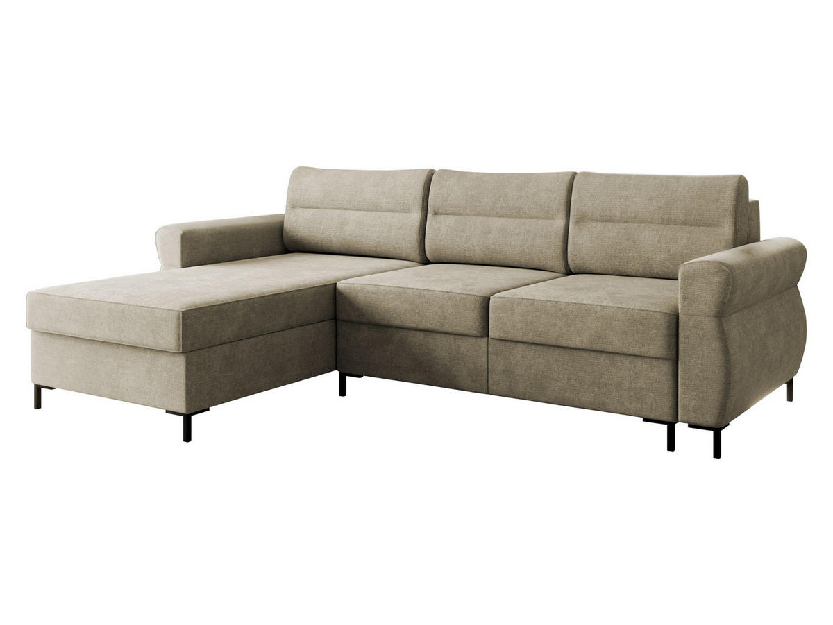 ECKSOFA Berne - Beige/Schwarz, Holz/Kunststoff (258/170cm) - MIRJAN24
