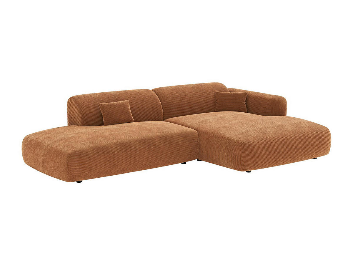 SOFA - 5 Personen - samt - terracotta Pogni - Terracotta, Textil (300/73/160cm) - Vente-Unique