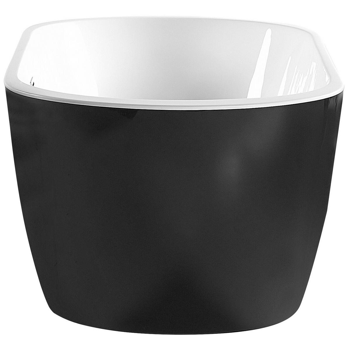 BADEWANNE FREISTEHEND 75x160x58 cm schwarz Nevis - Schwarz, Kunststoff (75/58/160cm) - Beliani