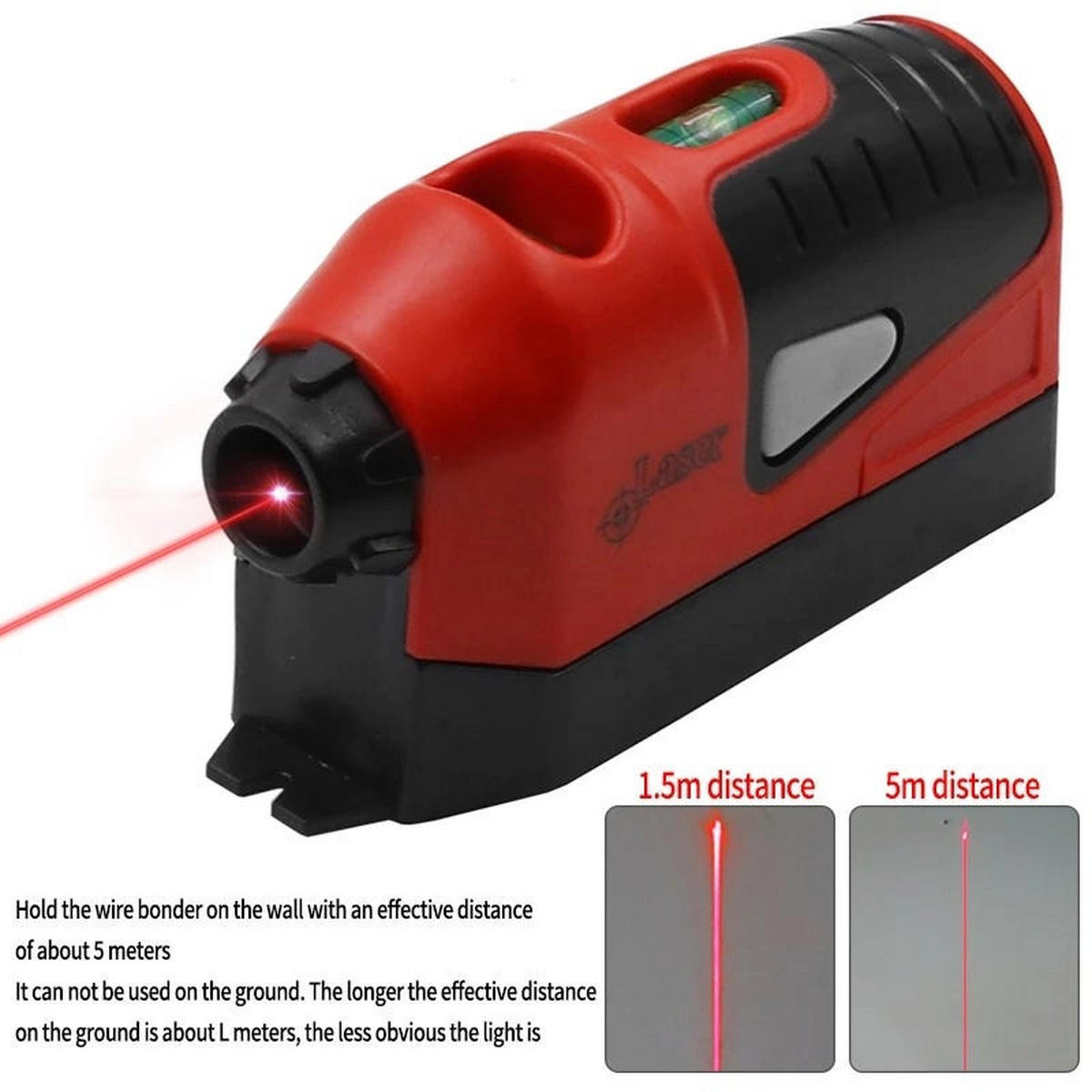 LASER-NIVELLIERGERÄT – Rot – Zur Messung - Rot, Kunststoff (12/4/6cm) - DCA