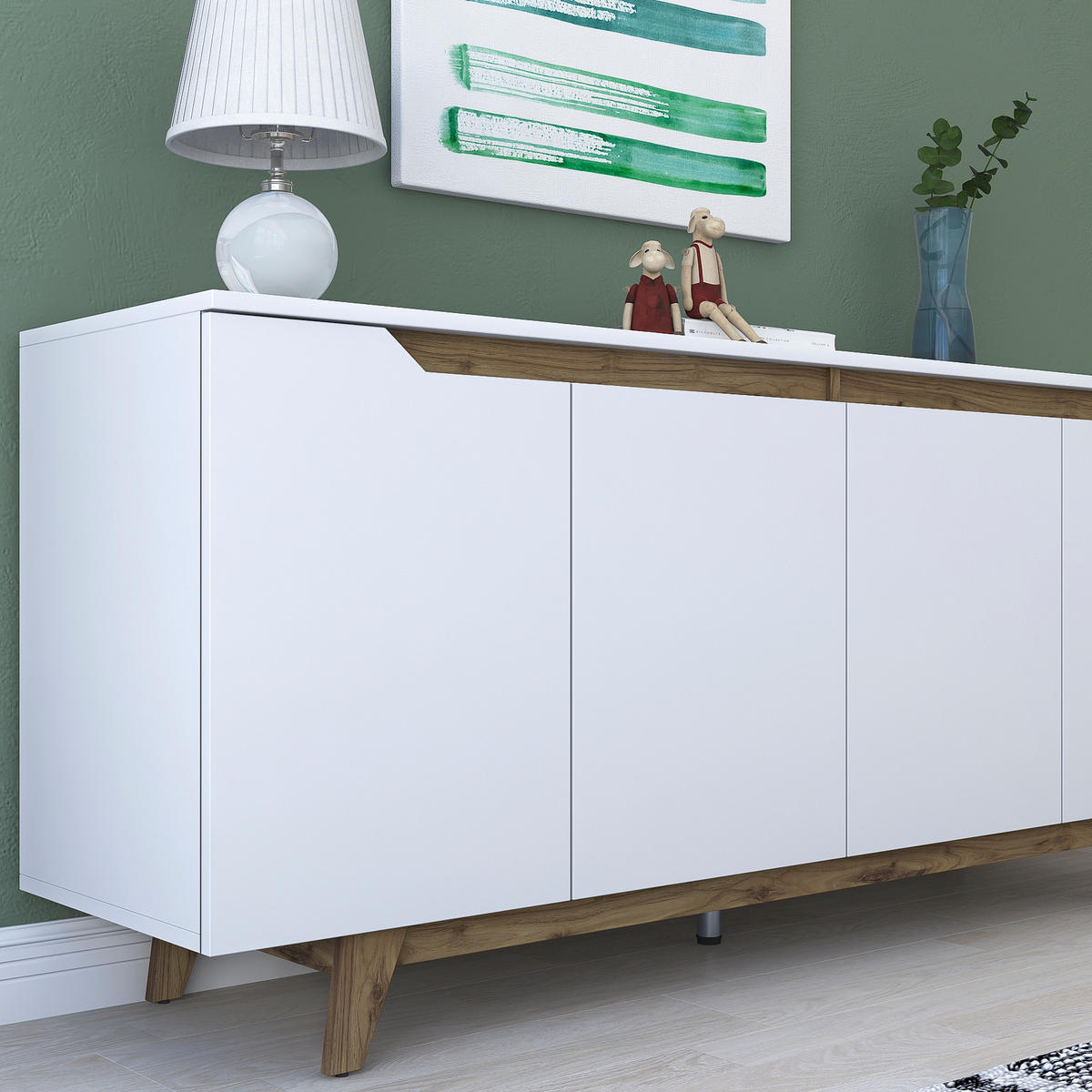 BUFFETSCHRANK gondol weiss - Weiß, Holz (45/79/180cm) - Habitat Garten