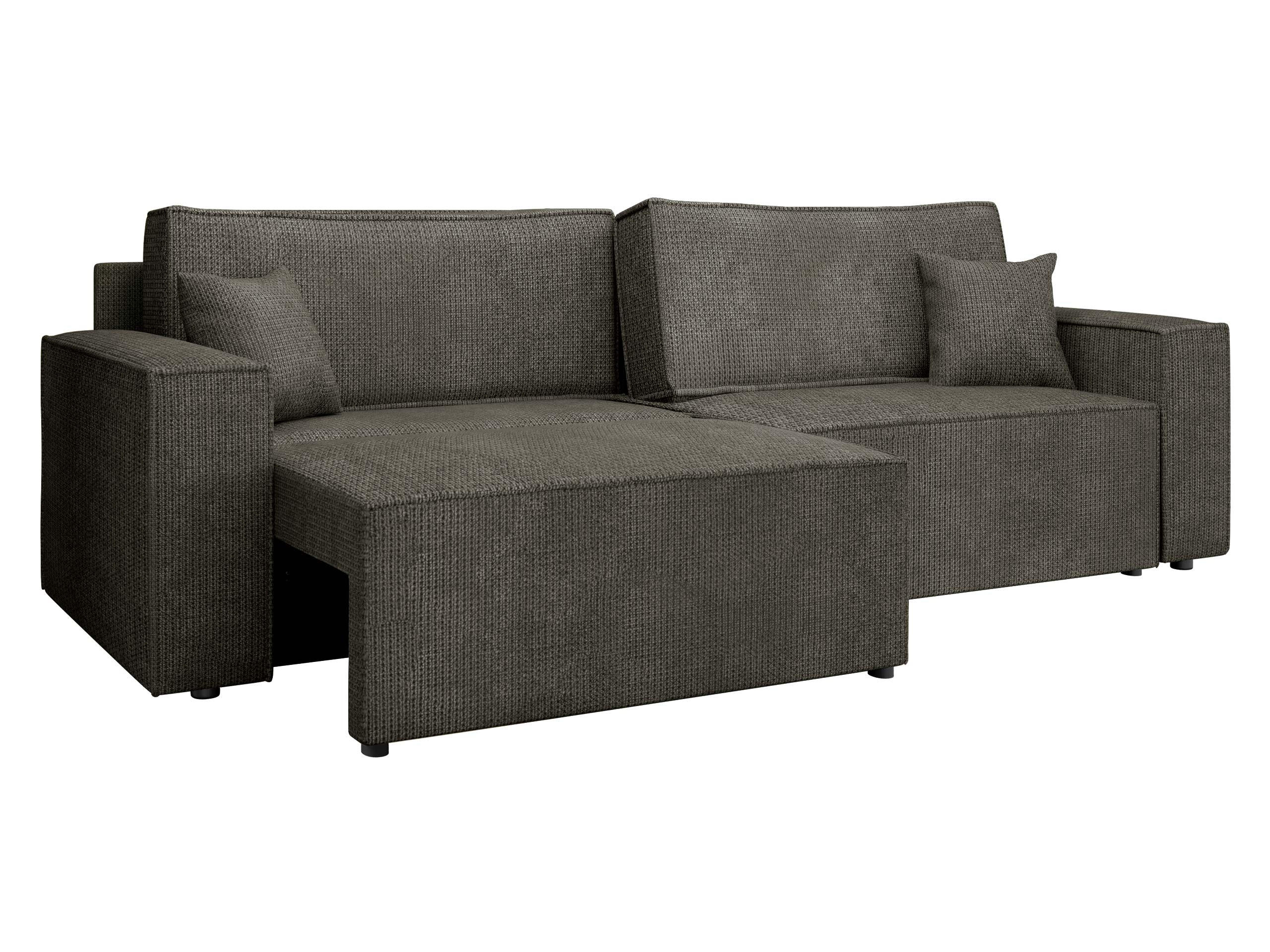 SCHLAFSOFA Karl mit L-Funktion - Schwarz/Braun, Holz/Kunststoff (245/82/139cm) - MIRJAN24