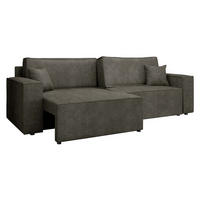 SCHLAFSOFA Karl mit L-Funktion - Schwarz/Braun, Holz/Kunststoff (245/82/139cm) - MIRJAN24