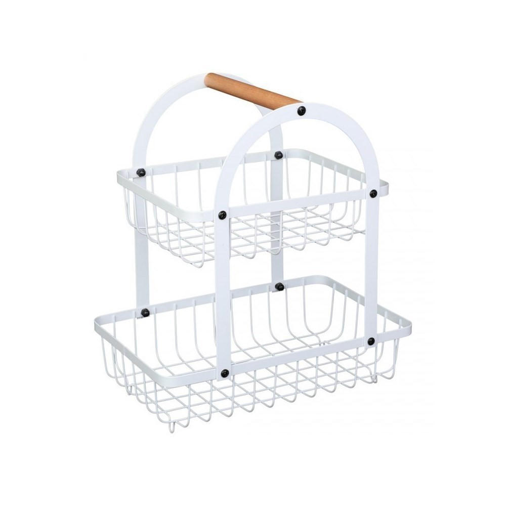 OBSTKORB Weiß 27/17/30 cm E8111 - Weiß, Holz (30cm) - Elitehoff