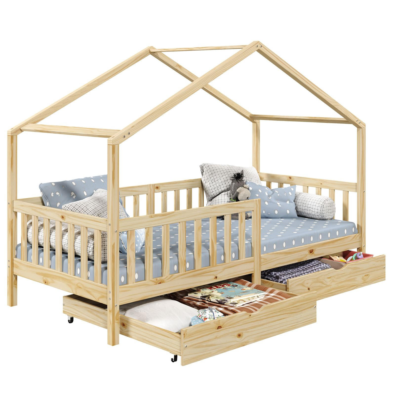 HAUSBETT ELEA 90x200 cm - Naturfarben, Holz (96/148/206cm) - IDIMEX