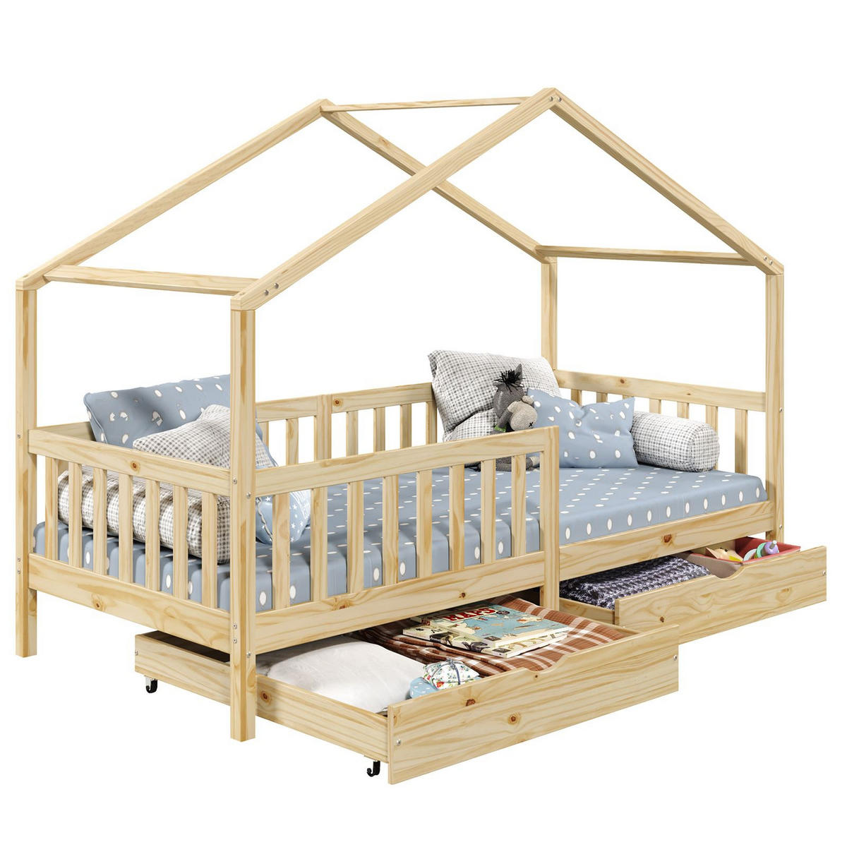 HAUSBETT ELEA 90X200 CM - Naturfarben, Holz (96/148/206cm) - IDIMEX