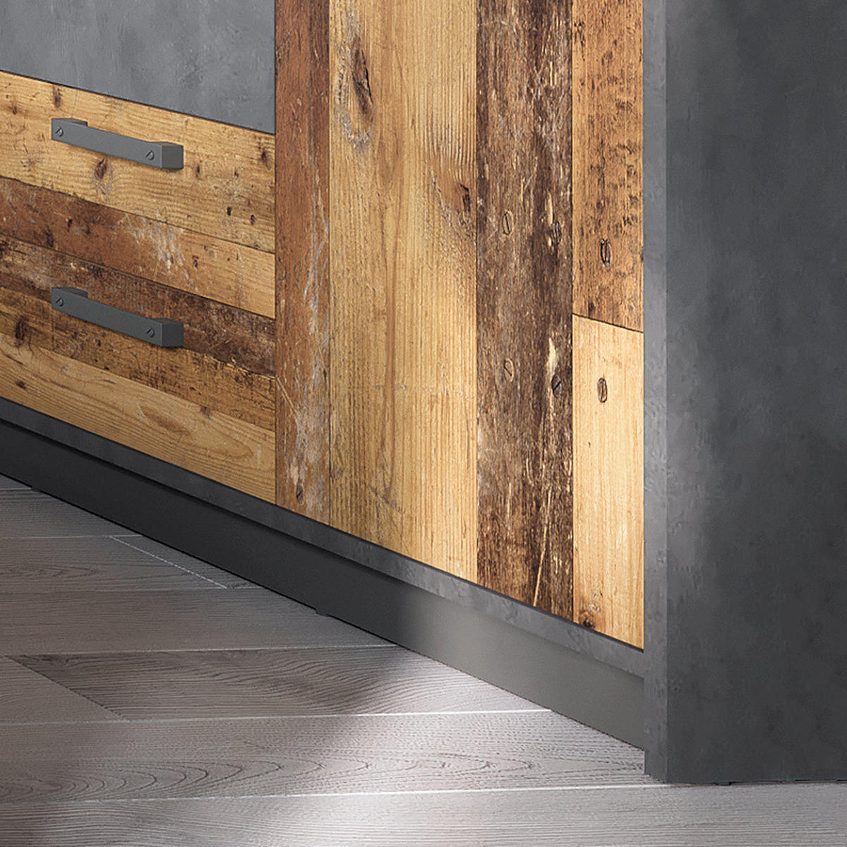 KLEIDERSCHRANK Nelson-129 - Braun, Holzwerkstoff (128/196/60cm) - Lomado