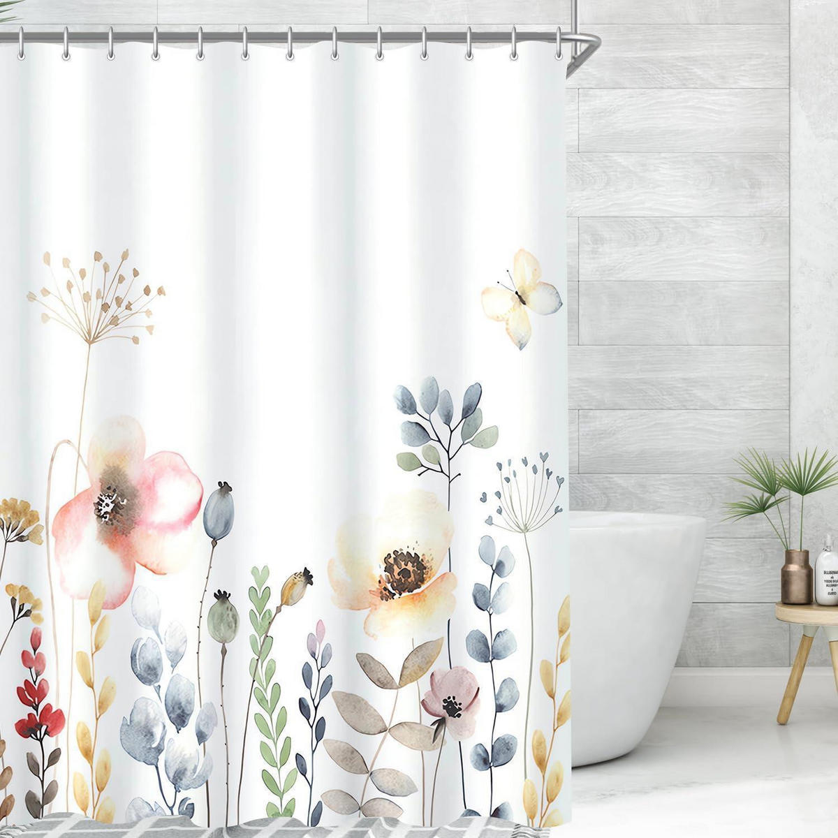 DUSCHVORHANG Blumenmuster 240 x 200 cm - Multicolor, Textil (240/200cm)